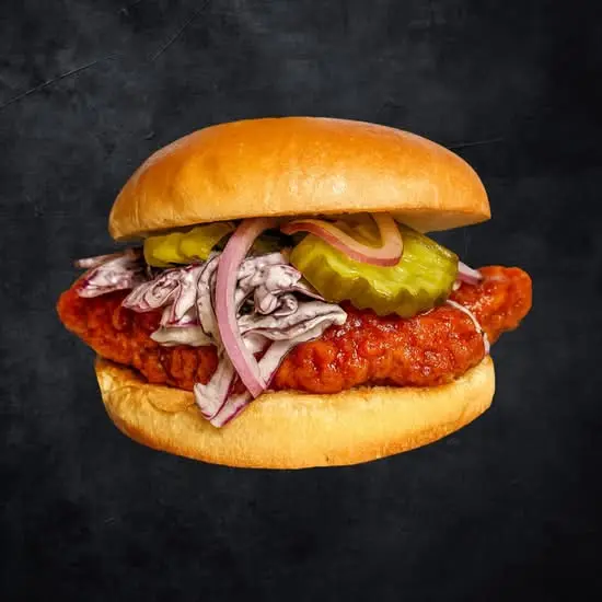 Crunch Munch Fried Chicken Burger at Holy Shakes Calgary Sage Hill, AB